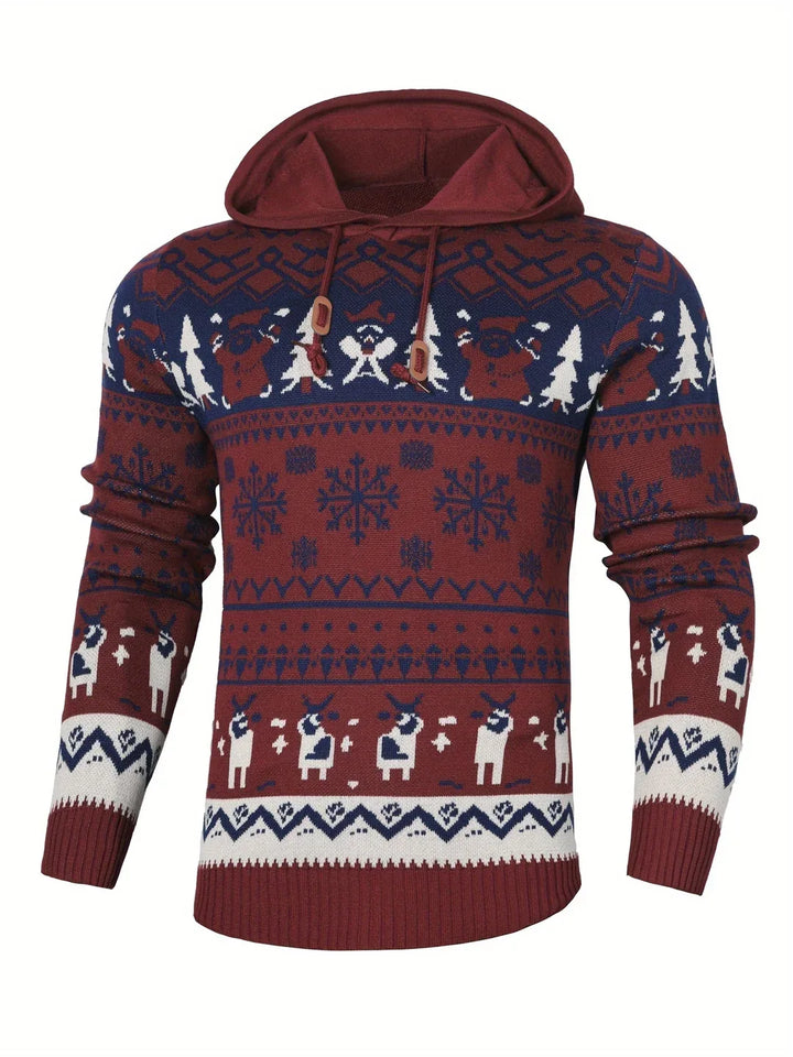 Jeremy | Hooded Reindeer Mens Christmas Sweater