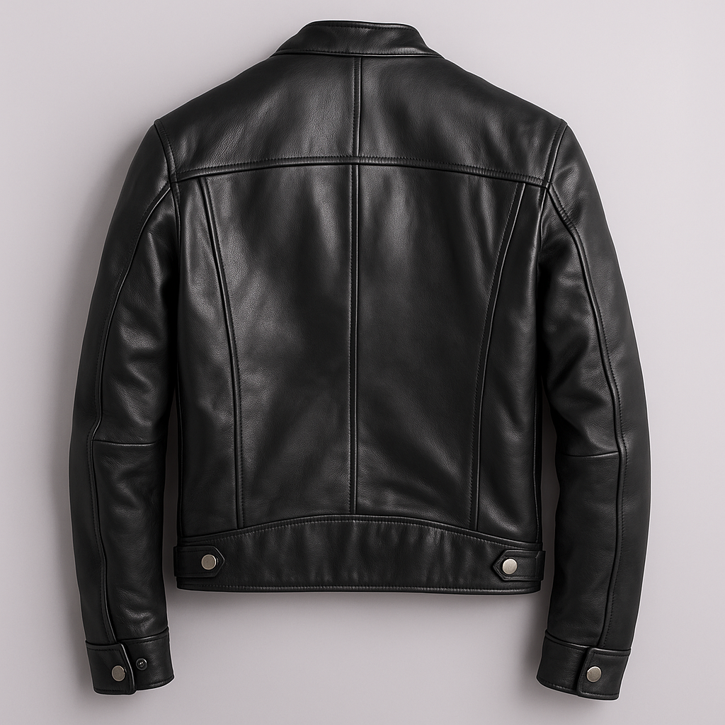 Jesse | Stylish Leather Bomber Jacket with Stand Collar