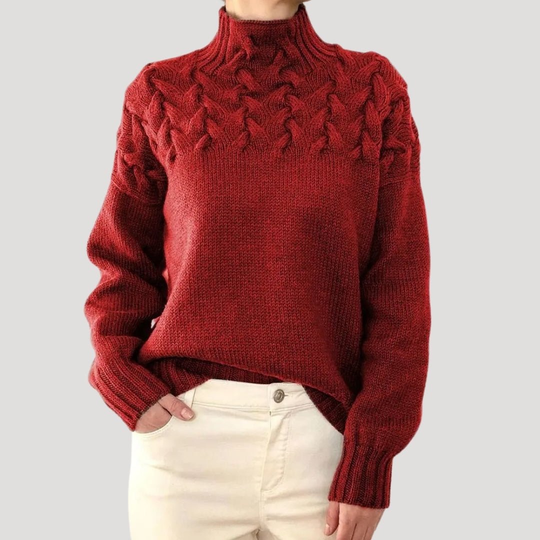Jessica | Relaxed Fit Cable Knit Turtleneck Sweater