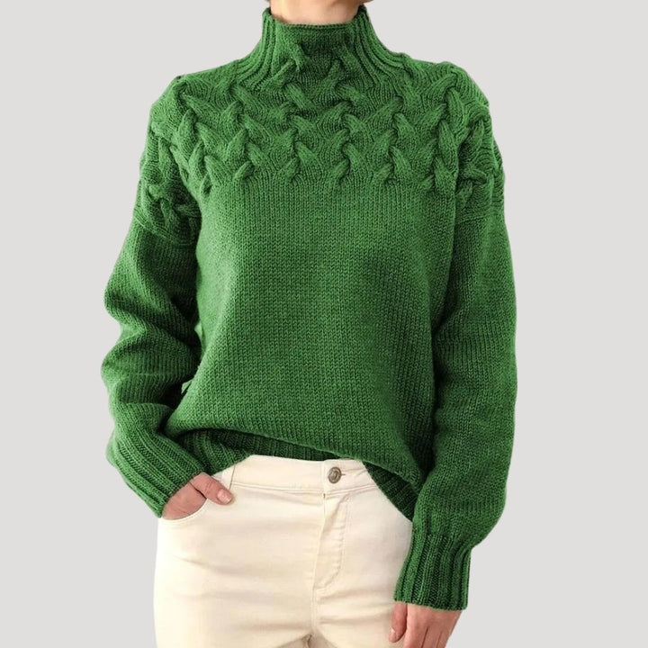 Jessica | Relaxed Fit Cable Knit Turtleneck Sweater