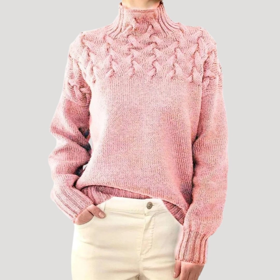Jessica | Relaxed Fit Cable Knit Turtleneck Sweater