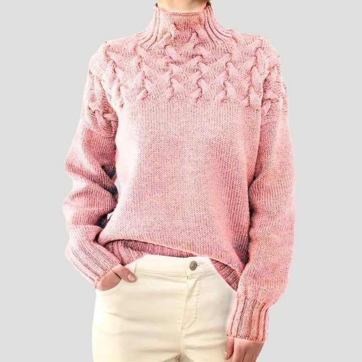 Jessica | Relaxed Fit Cable Knit Turtleneck Sweater