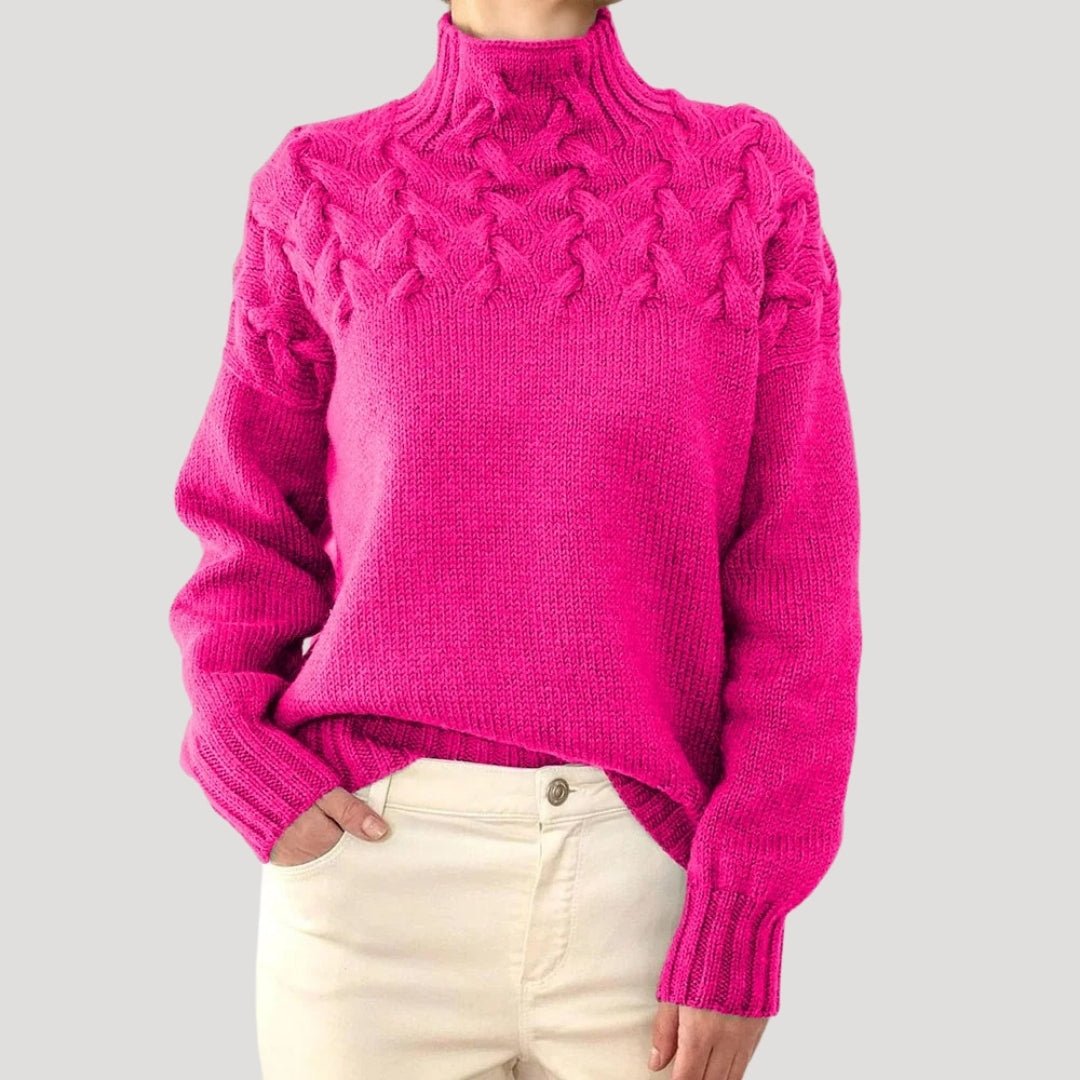 Jessica | Relaxed Fit Cable Knit Turtleneck Sweater