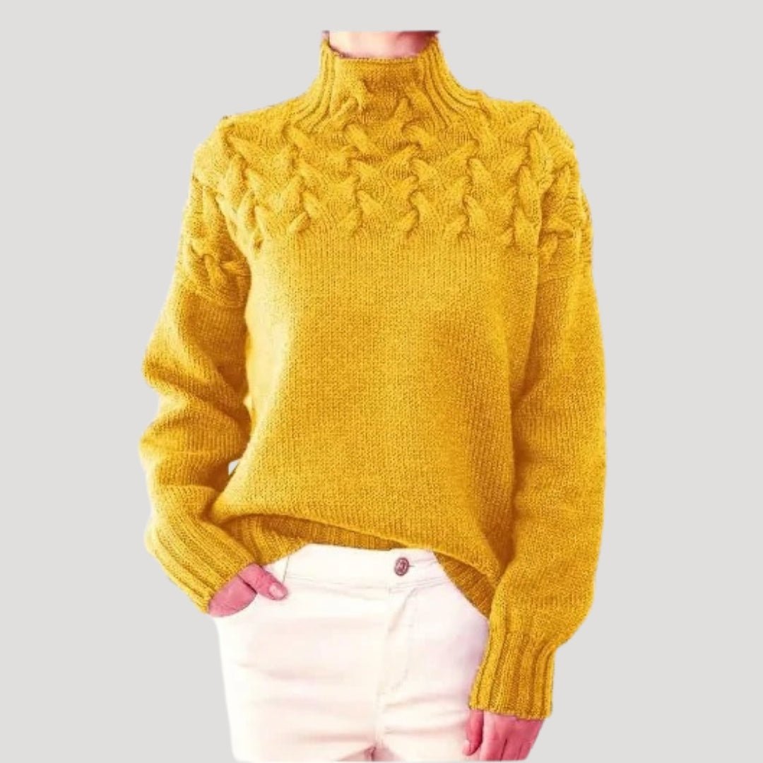 Jessica | Relaxed Fit Cable Knit Turtleneck Sweater