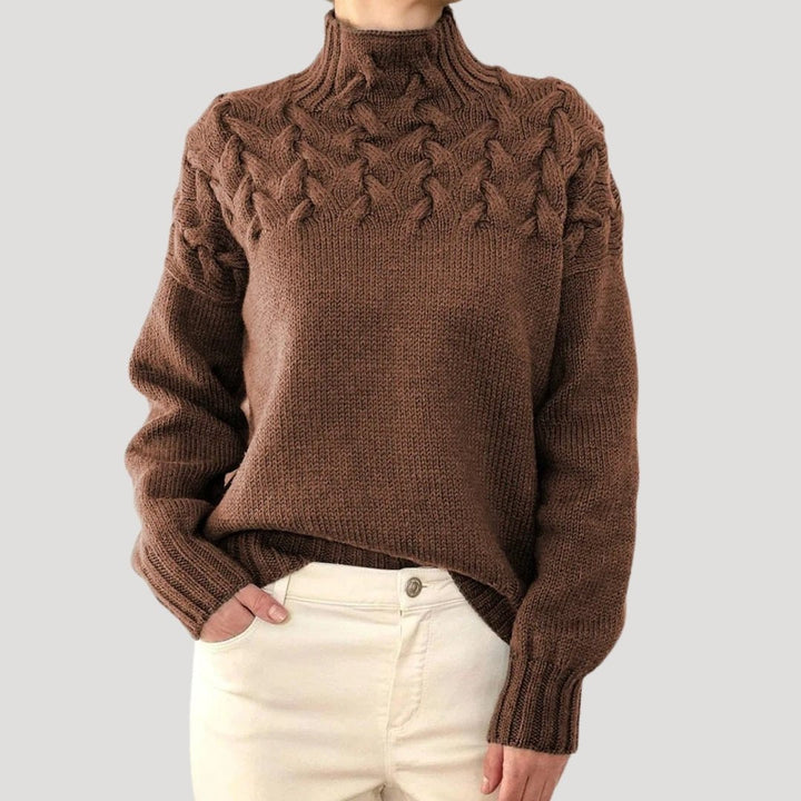 Jessica | Relaxed Fit Cable Knit Turtleneck Sweater