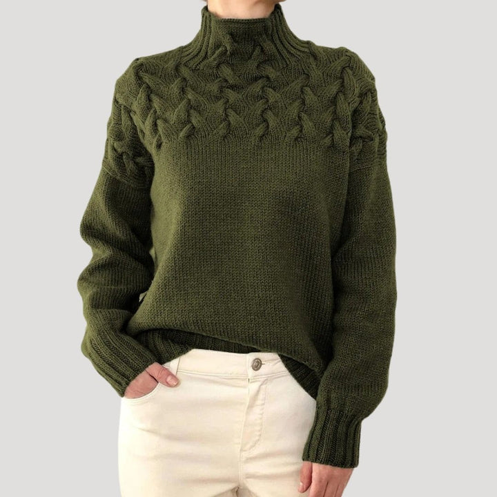 Jessica | Relaxed Fit Cable Knit Turtleneck Sweater