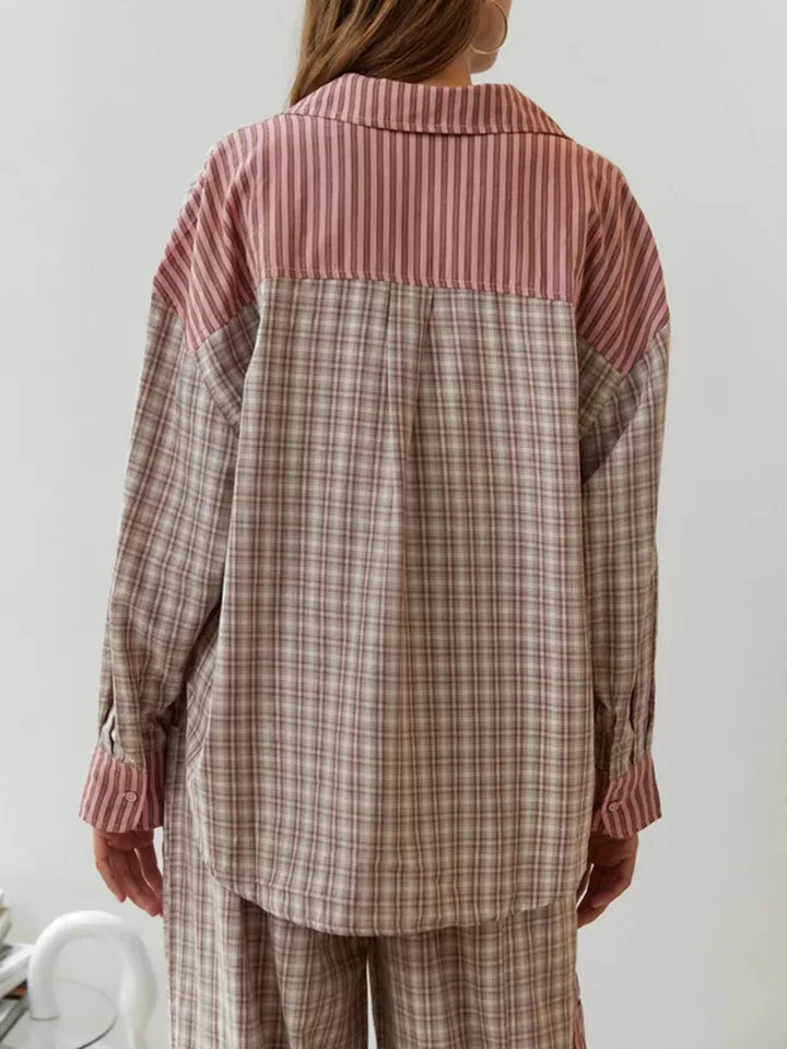 Joan | Relaxed Striped Plaid Pajama Set