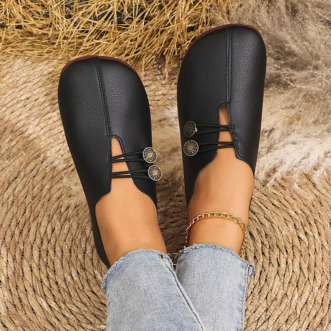 Joan | Timeless Closed Toe Mary Jane Slippers with Elastic Lacing