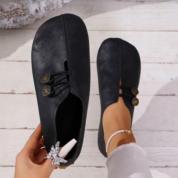 Joan | Timeless Closed Toe Mary Jane Slippers with Elastic Lacing