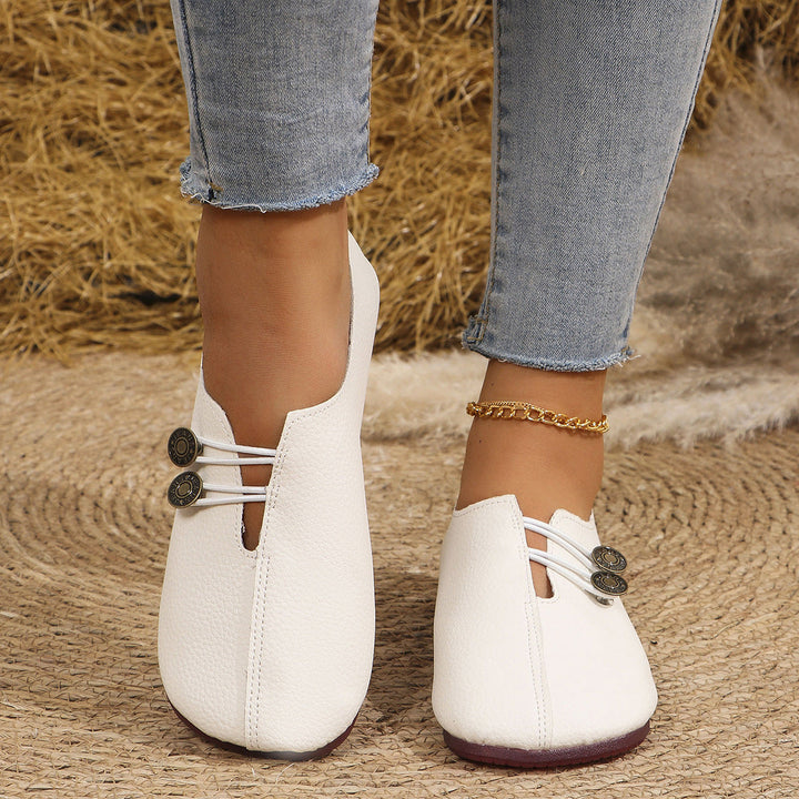 Joan | Timeless Closed Toe Mary Jane Slippers with Elastic Lacing