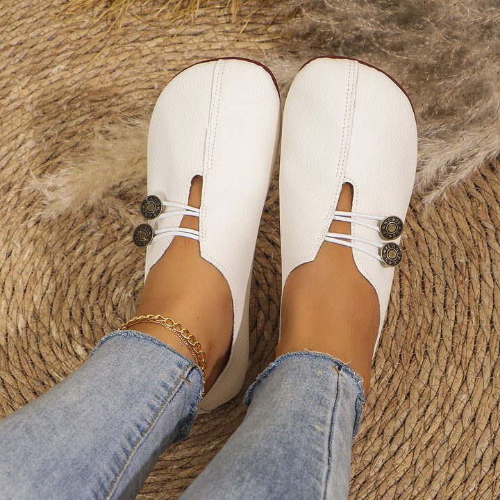 Joan | Timeless Closed Toe Mary Jane Slippers with Elastic Lacing