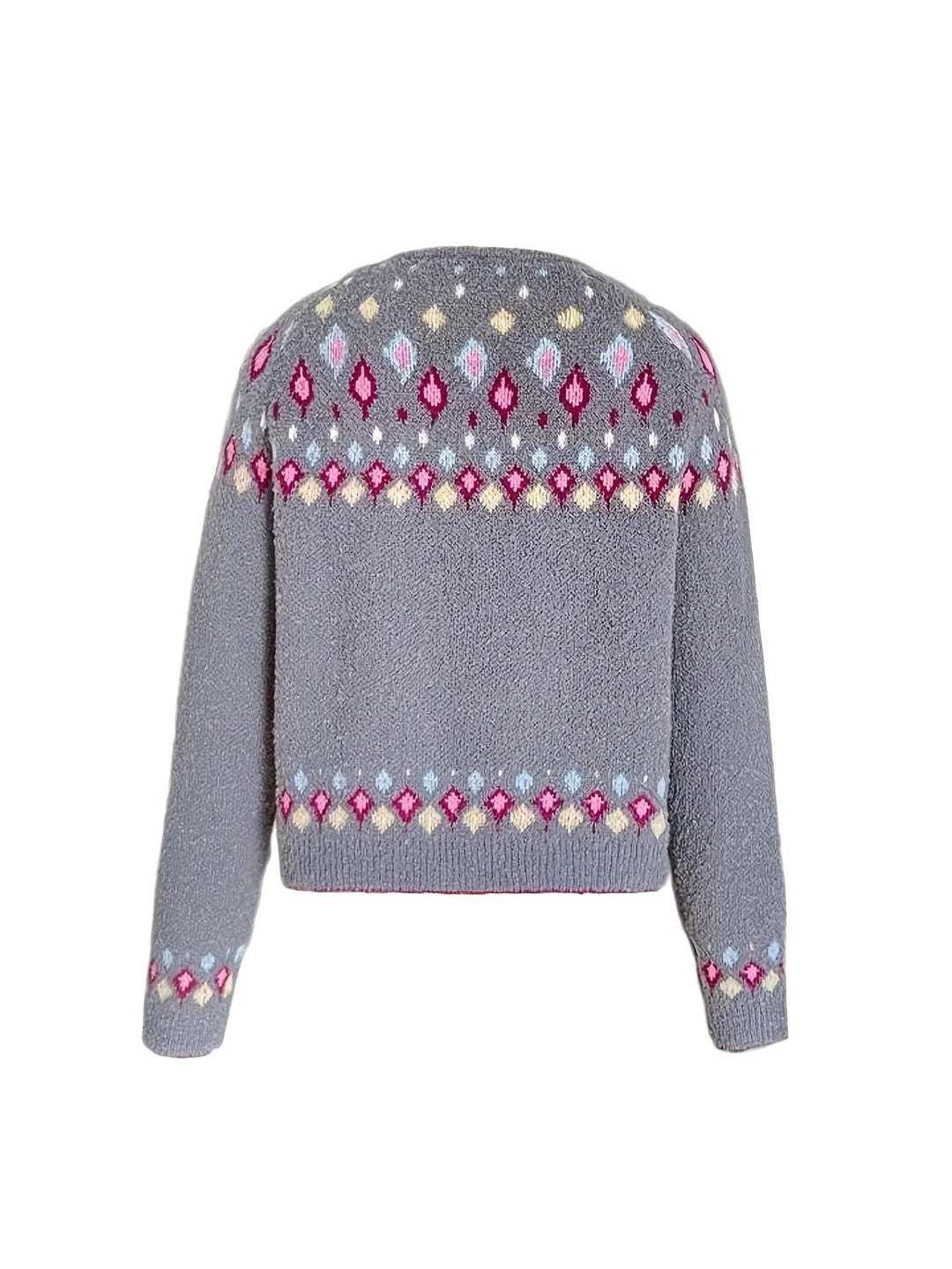 Joan | V-Neck Button-Front Fair Isle Cardigan Womens