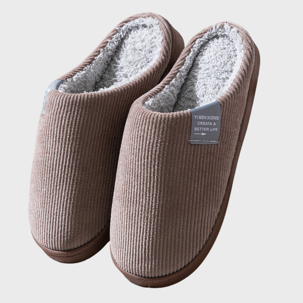 John | Ribbed Plush Lined Slip On Mens Slippers