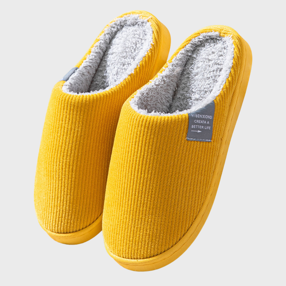 John | Ribbed Plush Lined Slip On Mens Slippers