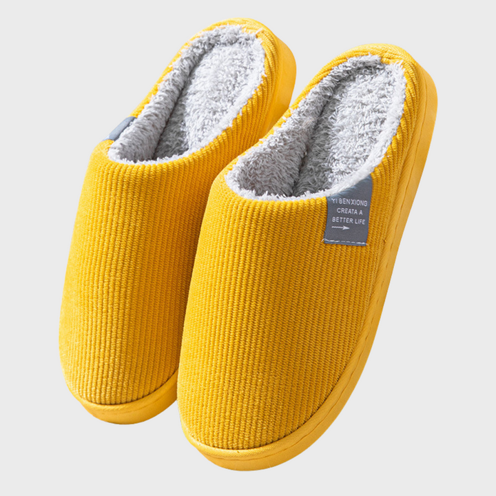 John | Ribbed Plush Lined Slip On Mens Slippers