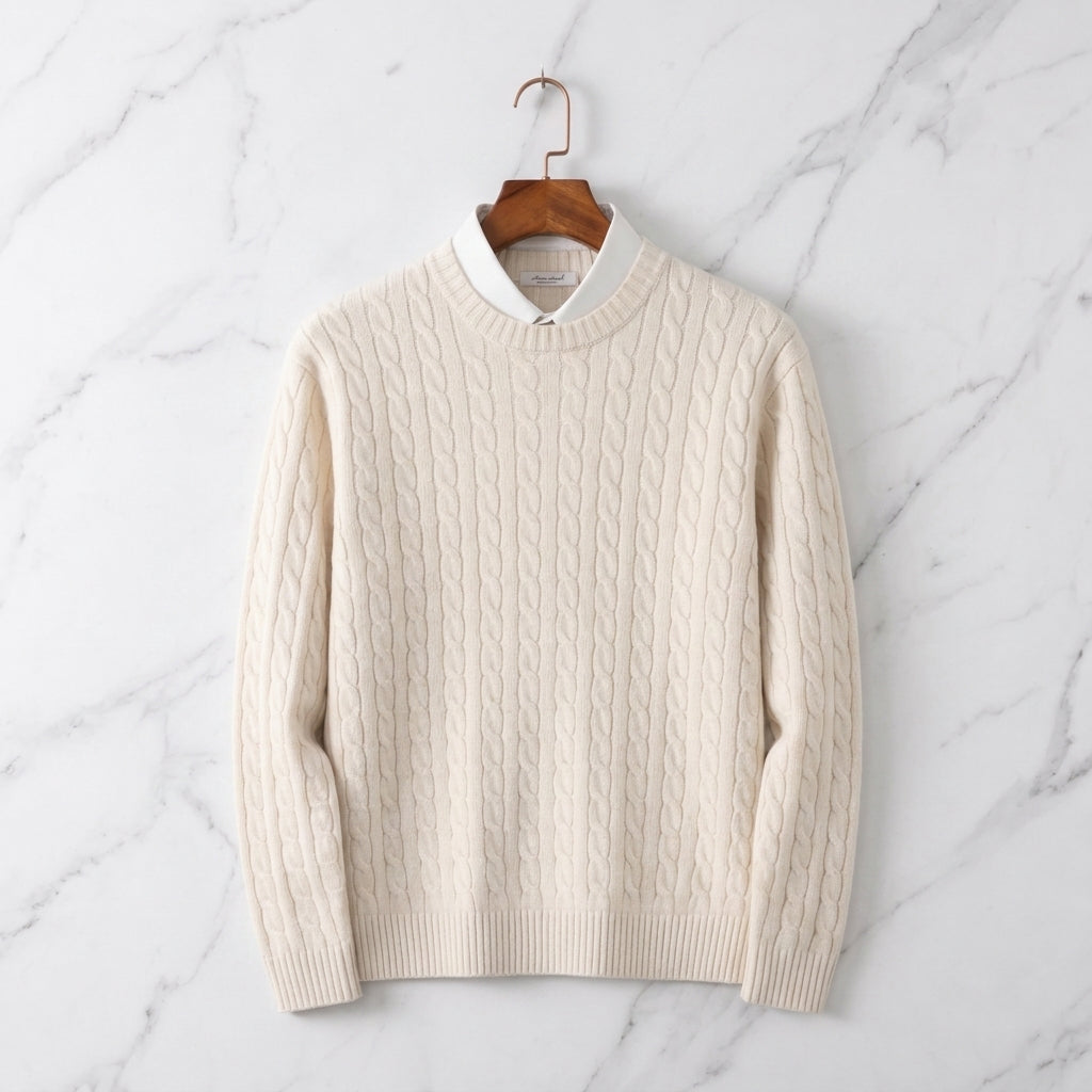 Jose | Timeless Crew Neck Chunky Cable Knit Sweater