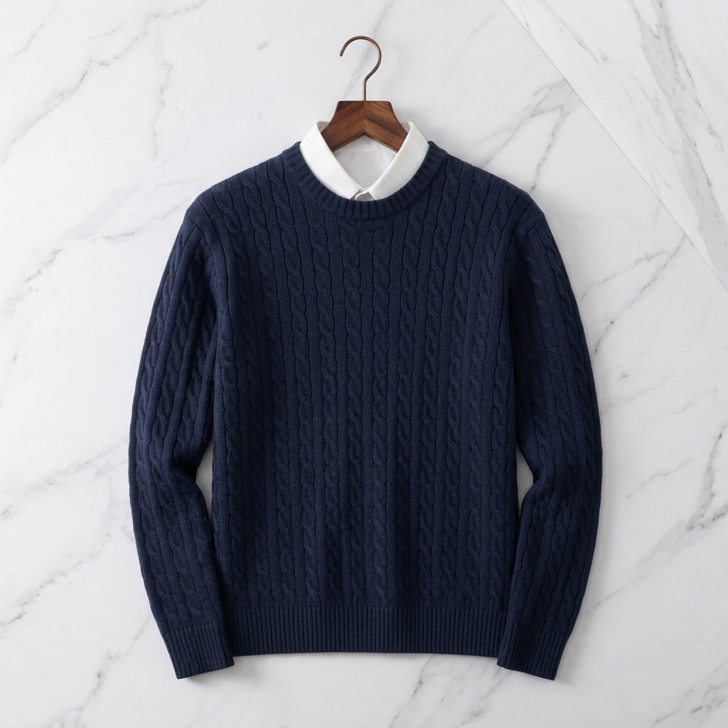 Jose | Timeless Crew Neck Chunky Cable Knit Sweater
