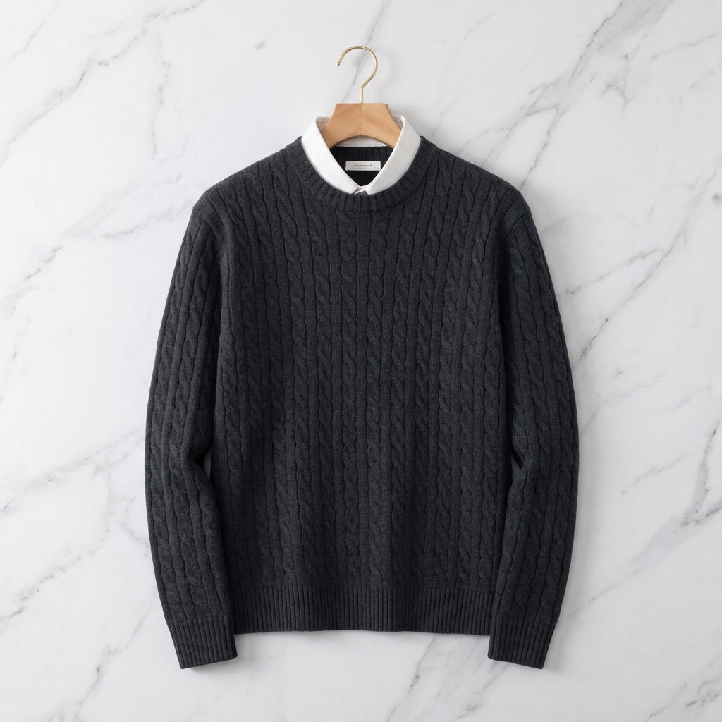 Jose | Timeless Crew Neck Chunky Cable Knit Sweater