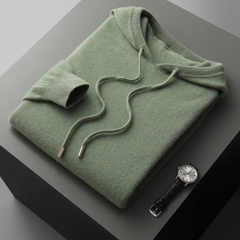 Joshua | Timeless Knit Drawstring Pullover Mens Hoodies