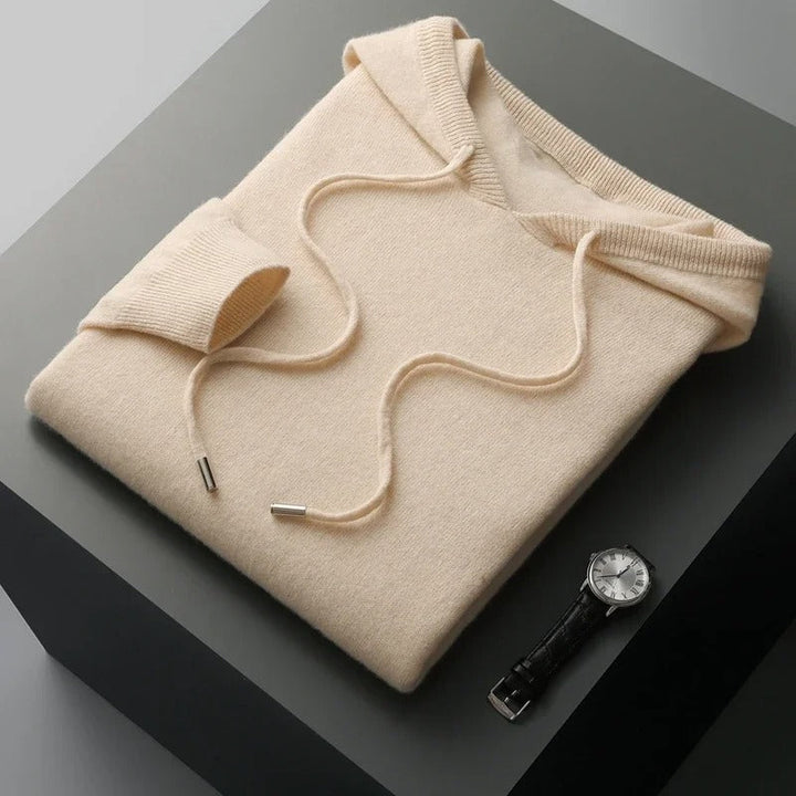Joshua | Timeless Knit Drawstring Pullover Mens Hoodies