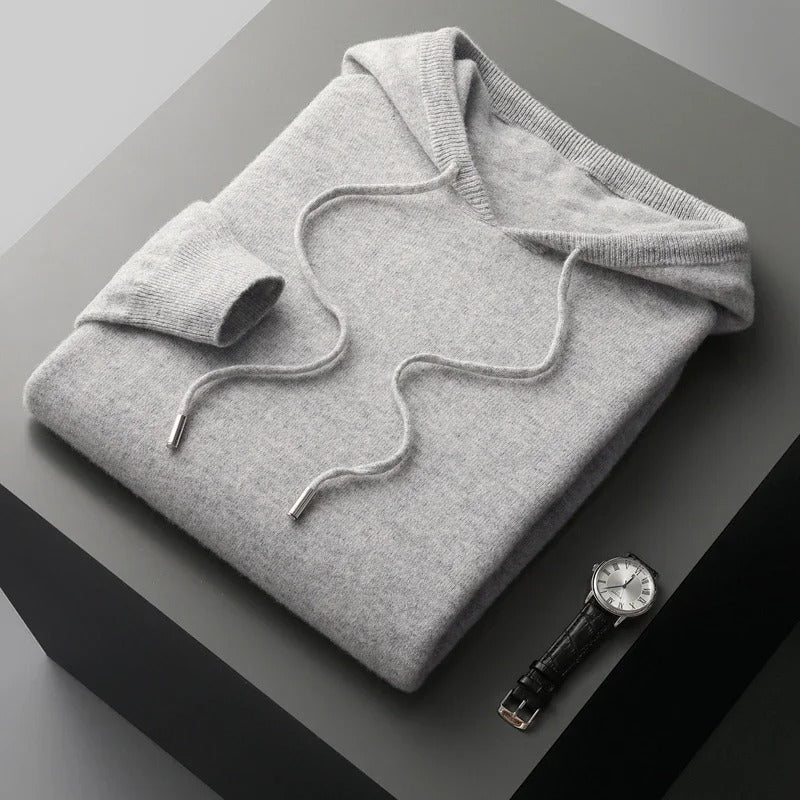 Joshua | Timeless Knit Drawstring Pullover Mens Hoodies