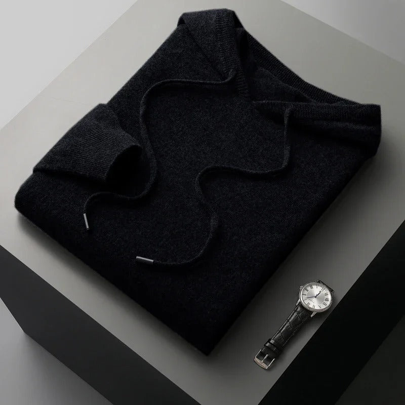 Joshua | Timeless Knit Drawstring Pullover Mens Hoodies
