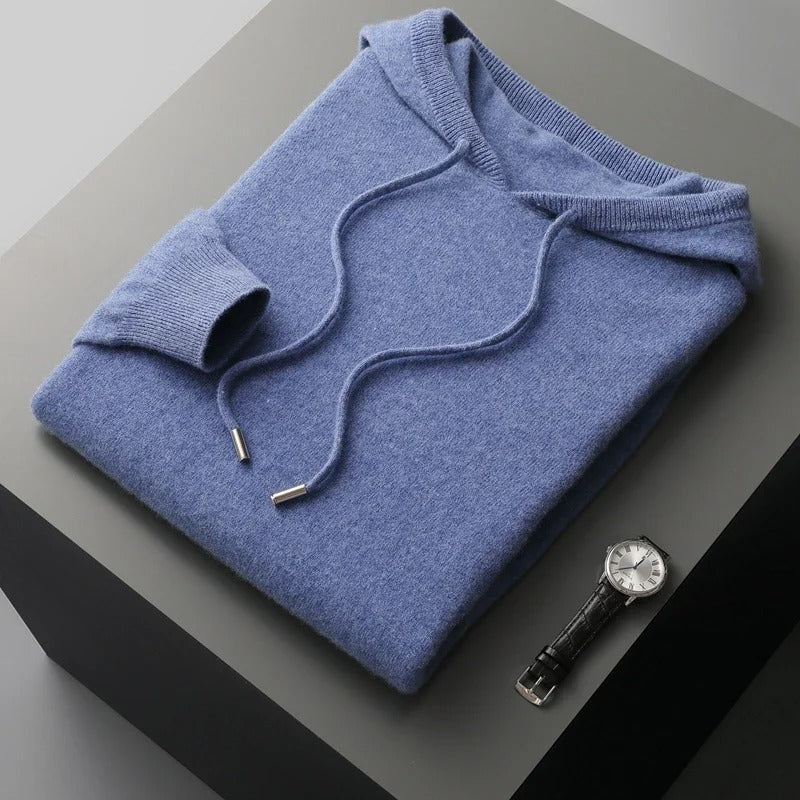 Joshua | Timeless Knit Drawstring Pullover Mens Hoodies
