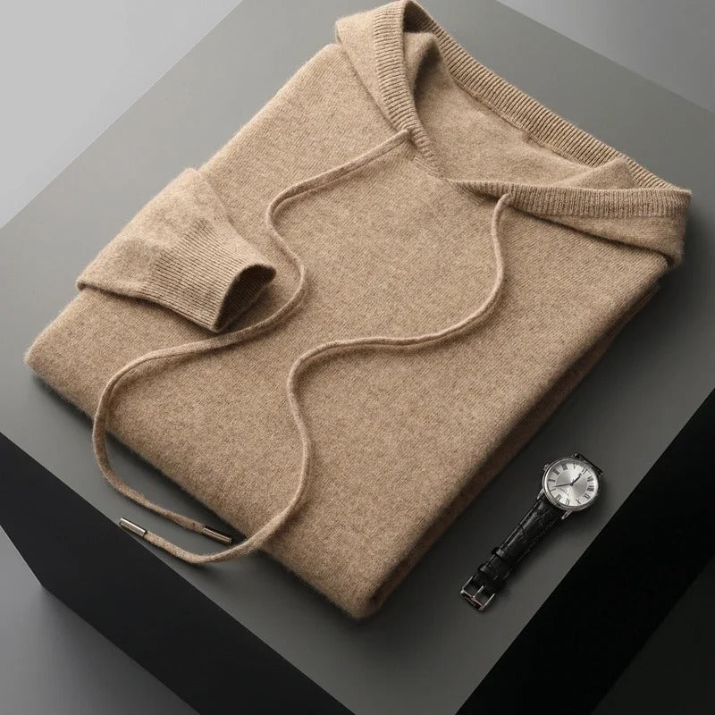 Joshua | Timeless Knit Drawstring Pullover Mens Hoodies