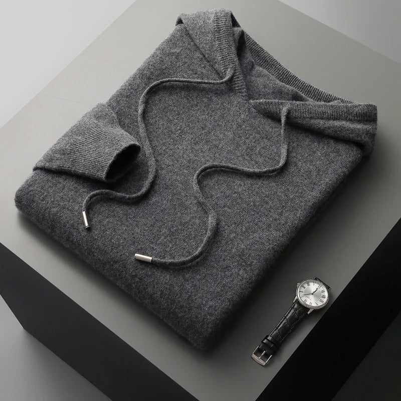 Joshua | Timeless Knit Drawstring Pullover Mens Hoodies
