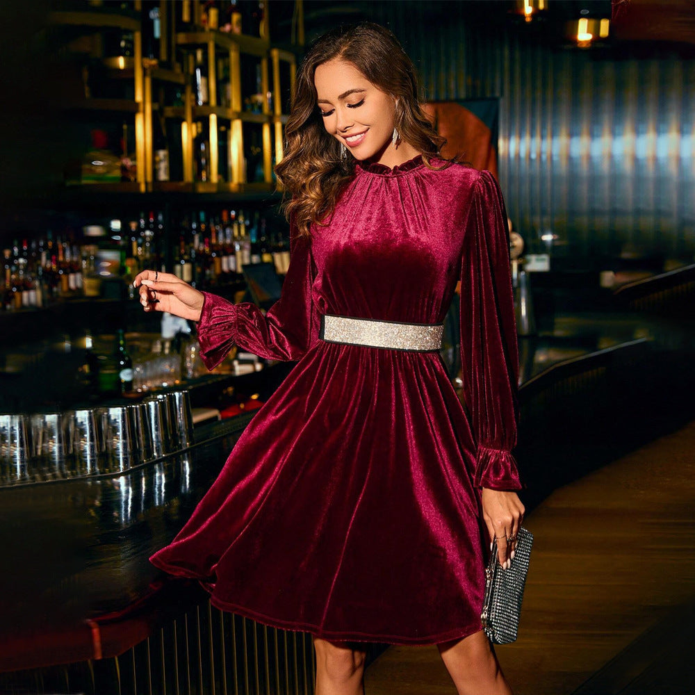Joyce | Refined Puff Sleeve A-Line Christmas Dress