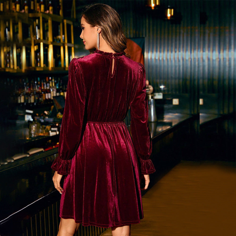 Joyce | Refined Puff Sleeve A-Line Christmas Dress