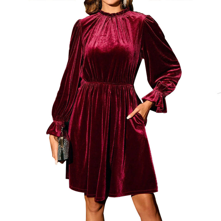 Joyce | Refined Puff Sleeve A-Line Christmas Dress