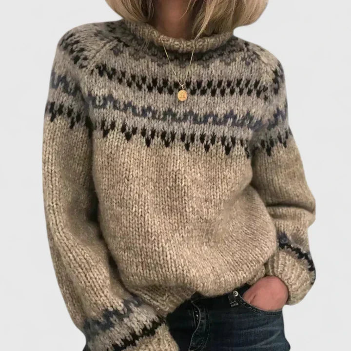 Judith | Chic Fair Isle Turtleneck Christmas Sweater Women