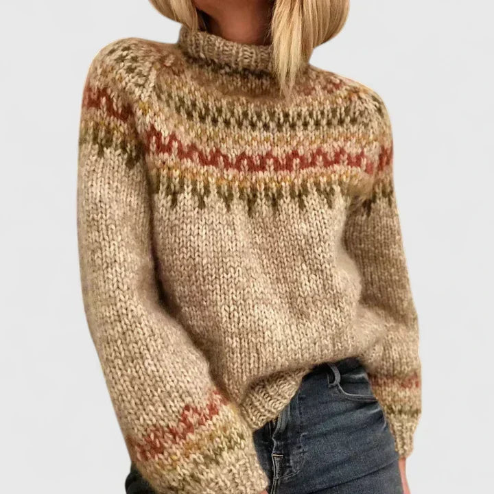 Judith | Chic Fair Isle Turtleneck Christmas Sweater Women