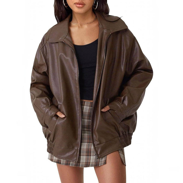 Judith | Cozy Oversized Boyfriend Moto Leather Jacket