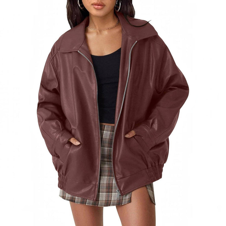 Judith | Cozy Oversized Boyfriend Moto Leather Jacket