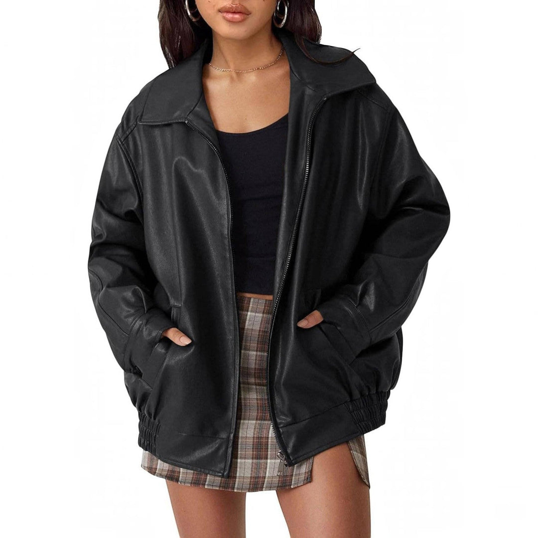 Judith | Cozy Oversized Boyfriend Moto Leather Jacket