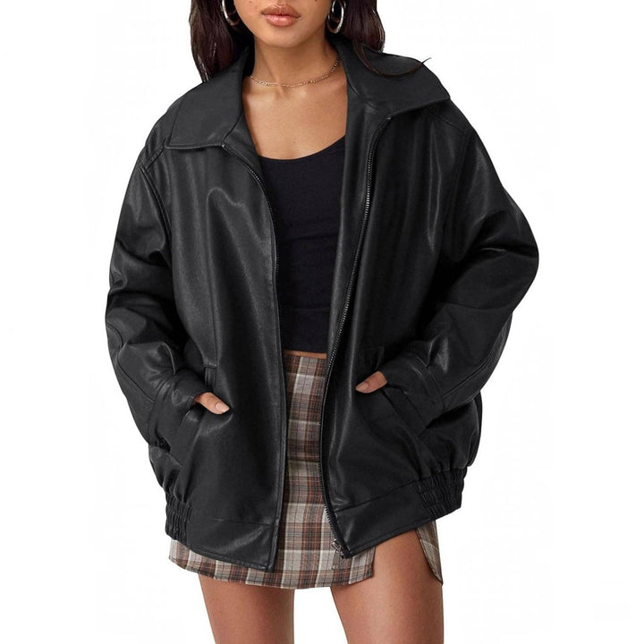 Judith | Cozy Oversized Boyfriend Moto Leather Jacket