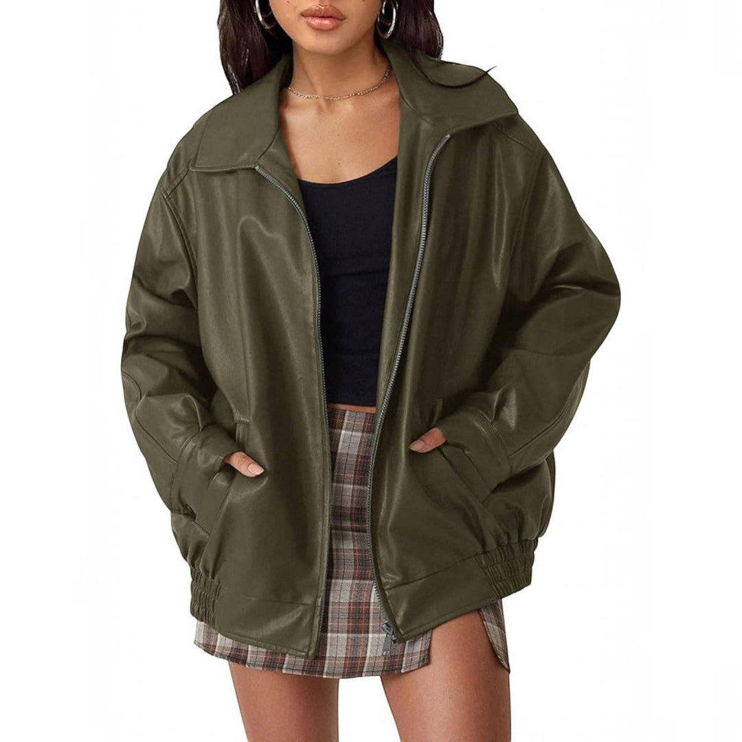 Judith | Cozy Oversized Boyfriend Moto Leather Jacket
