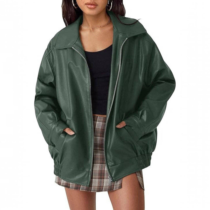 Judith | Cozy Oversized Boyfriend Moto Leather Jacket