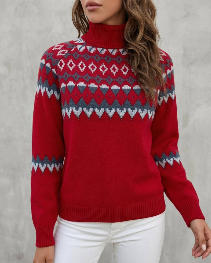 Judith | Elegant Fair Isle Turtleneck Christmas Sweater Women