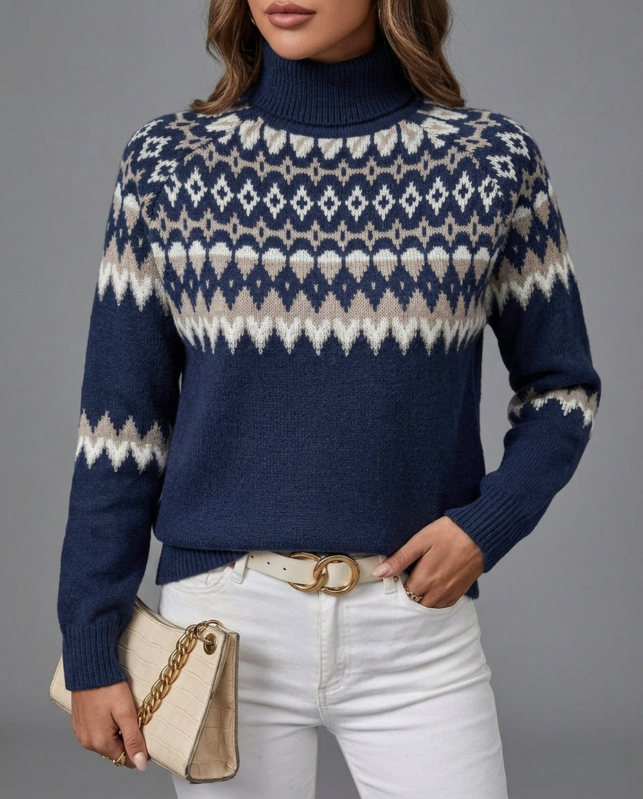 Judith | Elegant Fair Isle Turtleneck Christmas Sweater Women