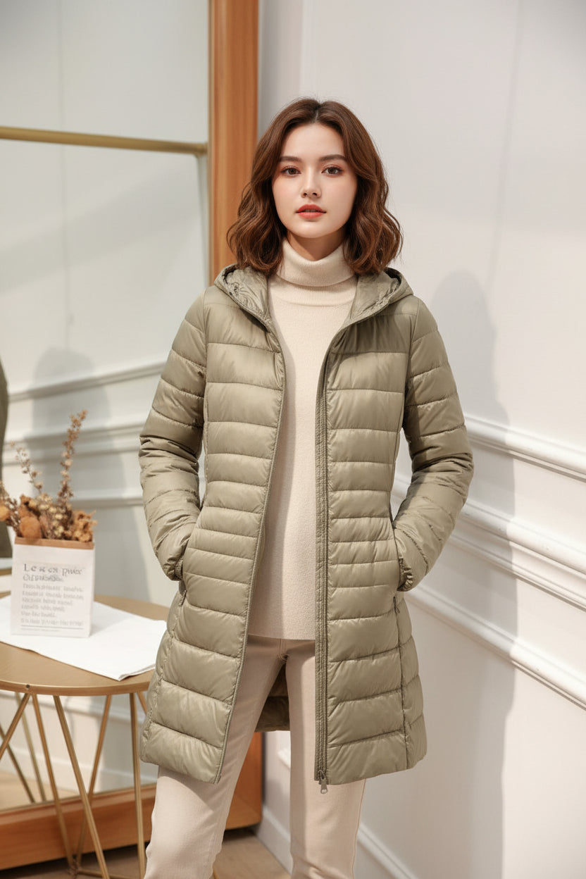 Judy | Hooded Quilted Longline Puffer Jacket