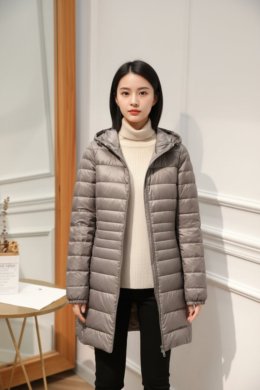 Judy | Hooded Quilted Longline Puffer Jacket