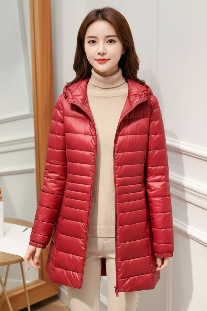 Judy | Hooded Quilted Longline Puffer Jacket