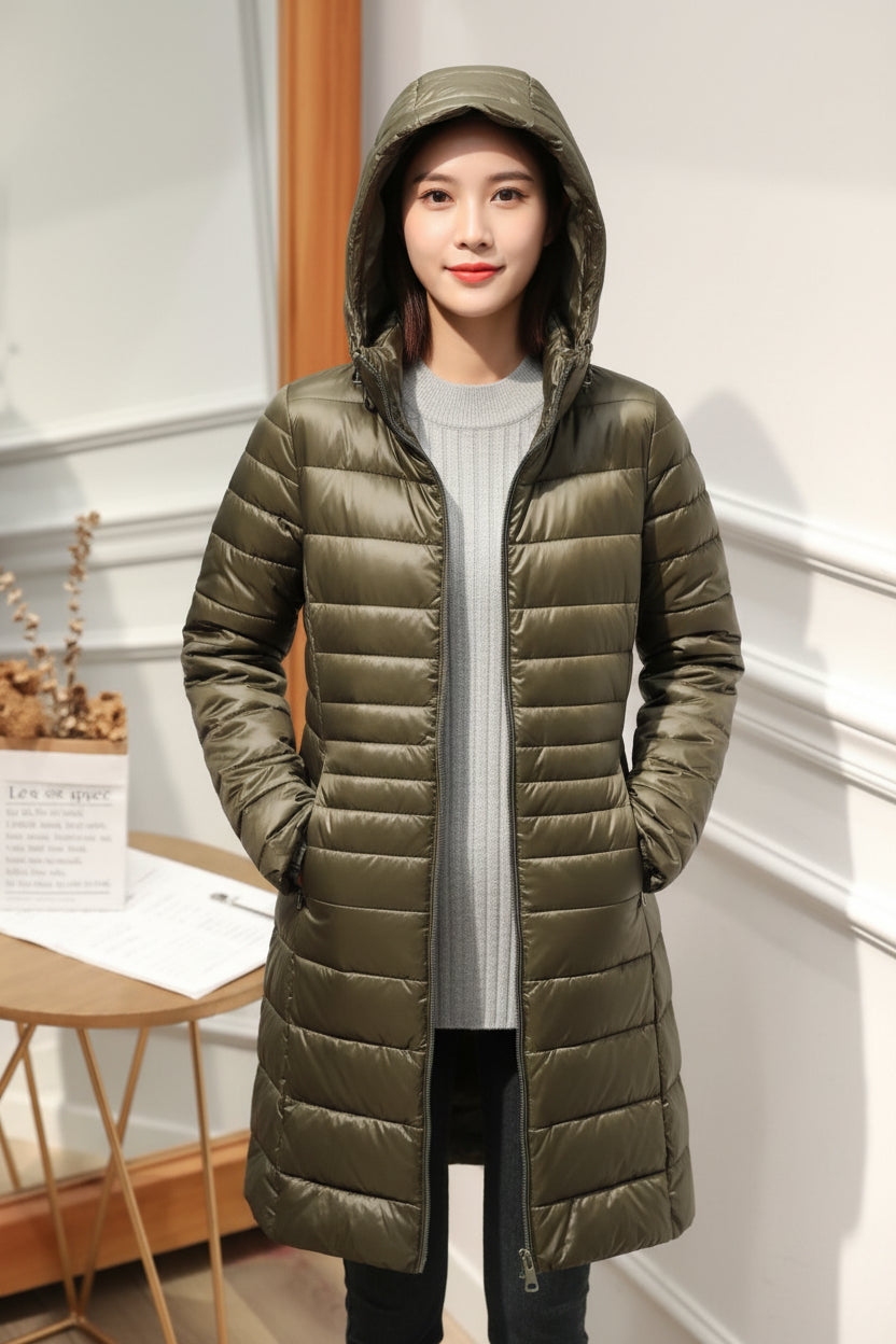 Judy | Hooded Quilted Longline Puffer Jacket