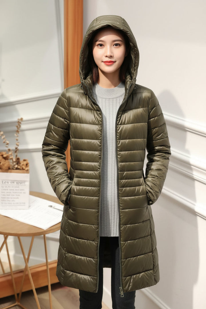 Judy | Hooded Quilted Longline Puffer Jacket
