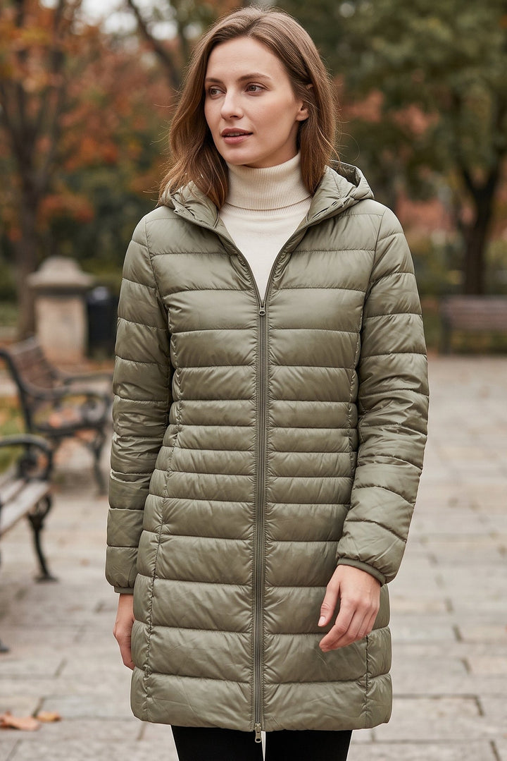 Judy | Hooded Quilted Longline Puffer Jacket