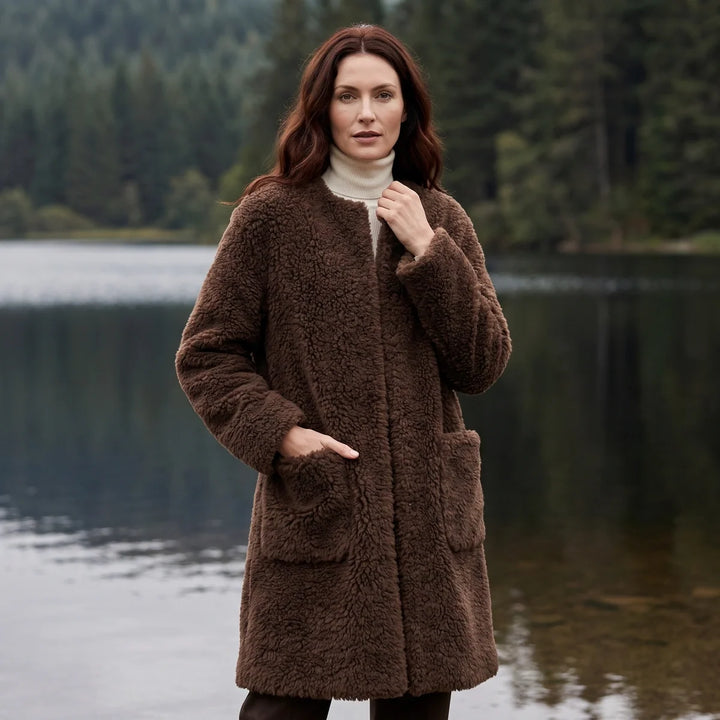 Judy | Relaxed Longline Sherpa Jacket Women