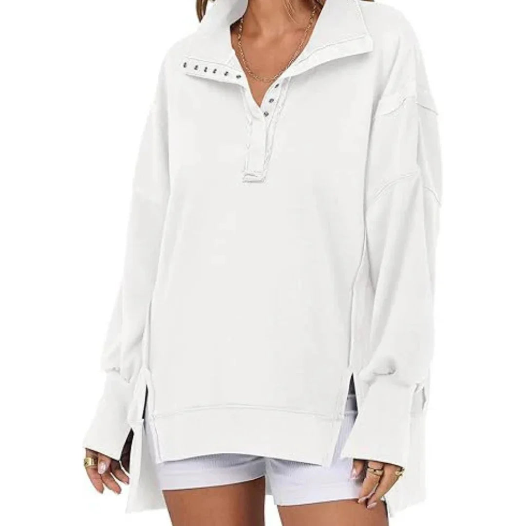 Julia | Classic High-Low Oversized Sweatshirt with Split Hem